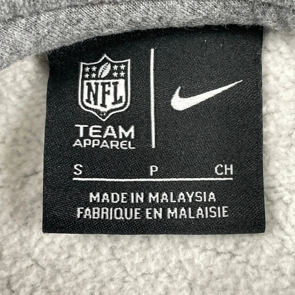 Buffalo Bills NFL Team Apparel Pullover Fleece Swoosh Nike Hoodie Mens S Gray